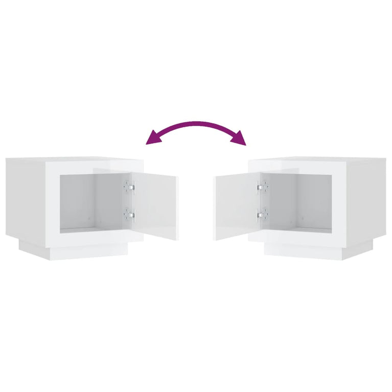 Salontafel 51x50x45 cm bewerkt hout hoogglans wit MeubelReus