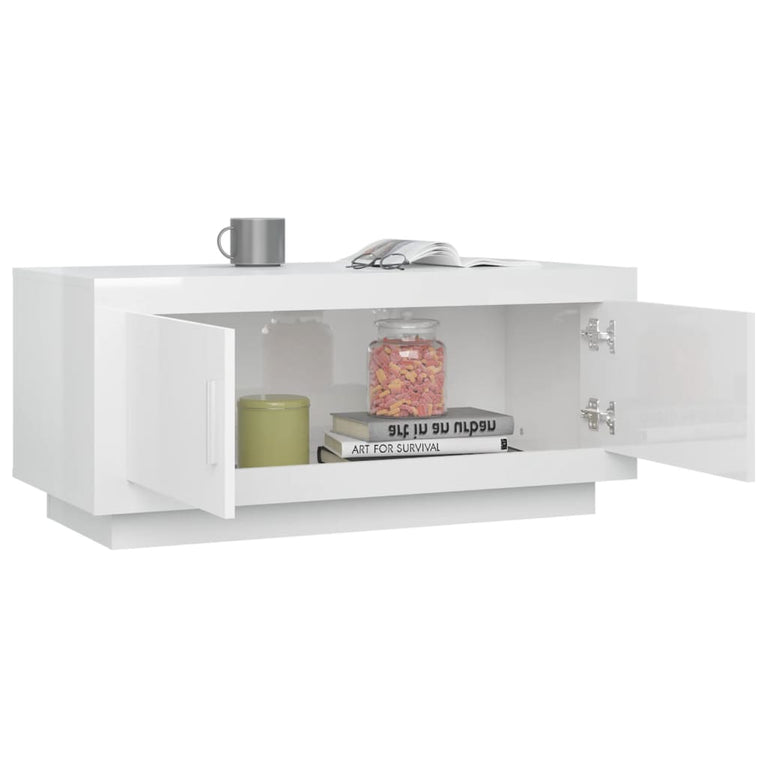 Salontafel 102x50x45 cm bewerkt hout hoogglans wit MeubelReus