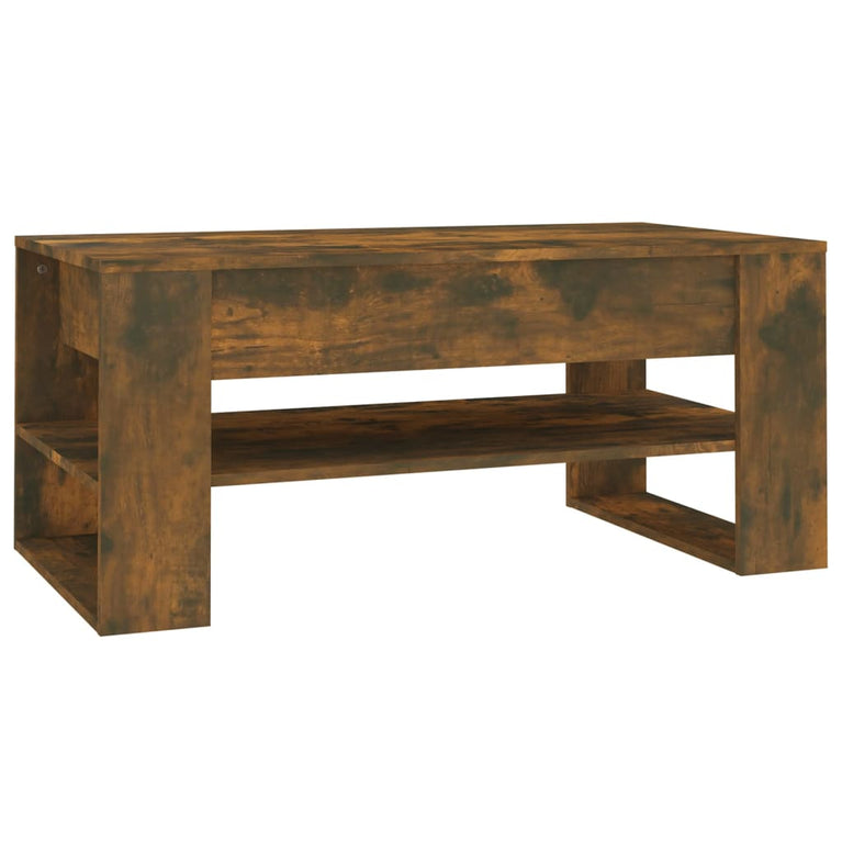 Salontafel 102x55x45 cm bewerkt hout gerookt eikenkleurig MeubelReus