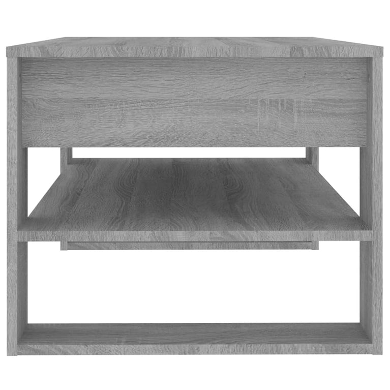 Salontafel 102x55x45 cm bewerkt hout grijs sonoma eikenkleurig MeubelReus