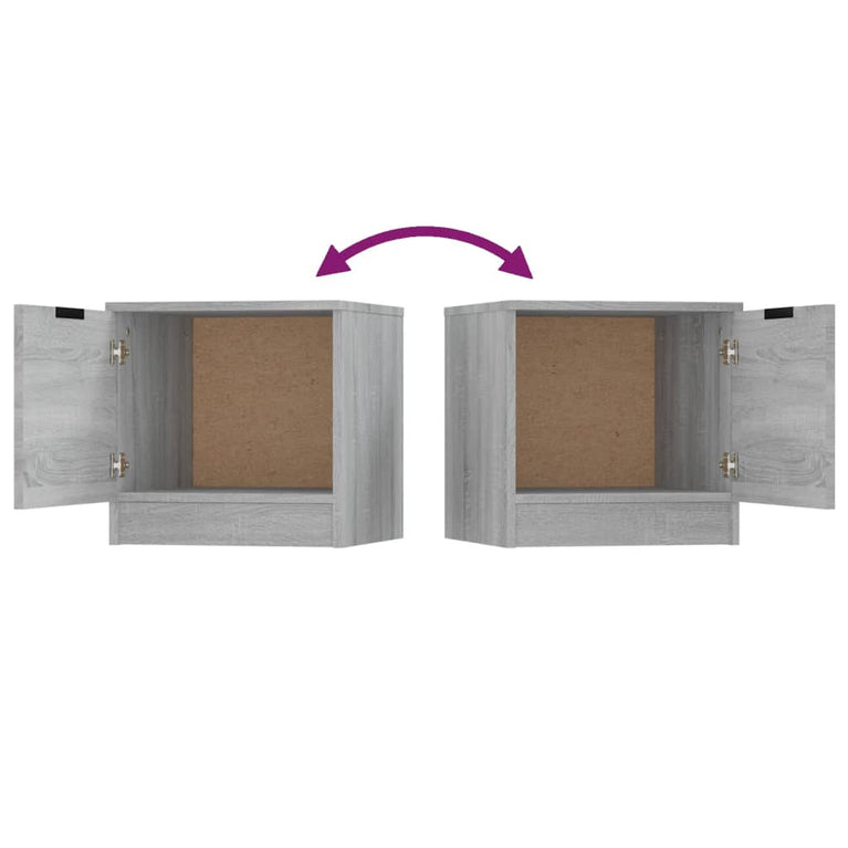 Nachtkastjes 2 st 40x39x40 cm grijs sonoma eikenkleurig MeubelReus