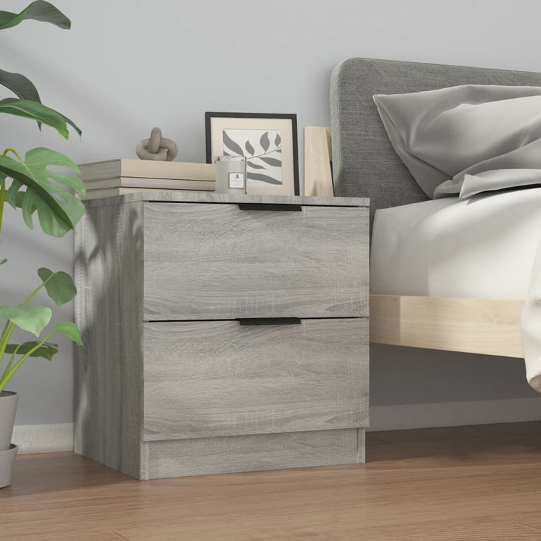 Nachtkastjes 2 st bewerkt hout grijs sonoma eikenkleurig MeubelReus