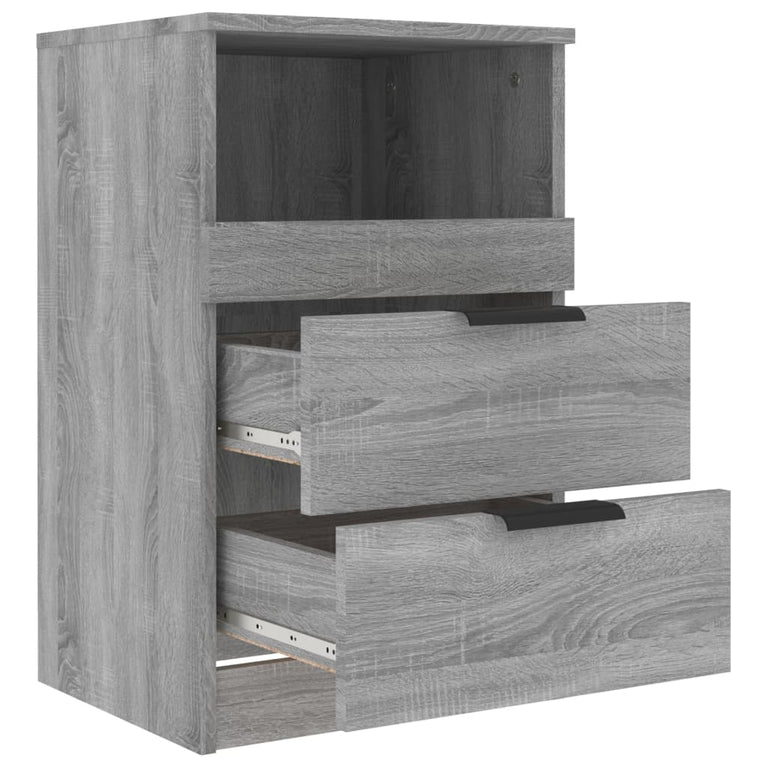 Nachtkastjes 2 st bewerkt hout grijs sonoma eikenkleurig MeubelReus