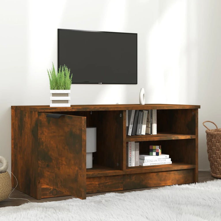 Tv-meubel 80x35x36,5 cm bewerkt hout gerookt eikenkleurig MeubelReus