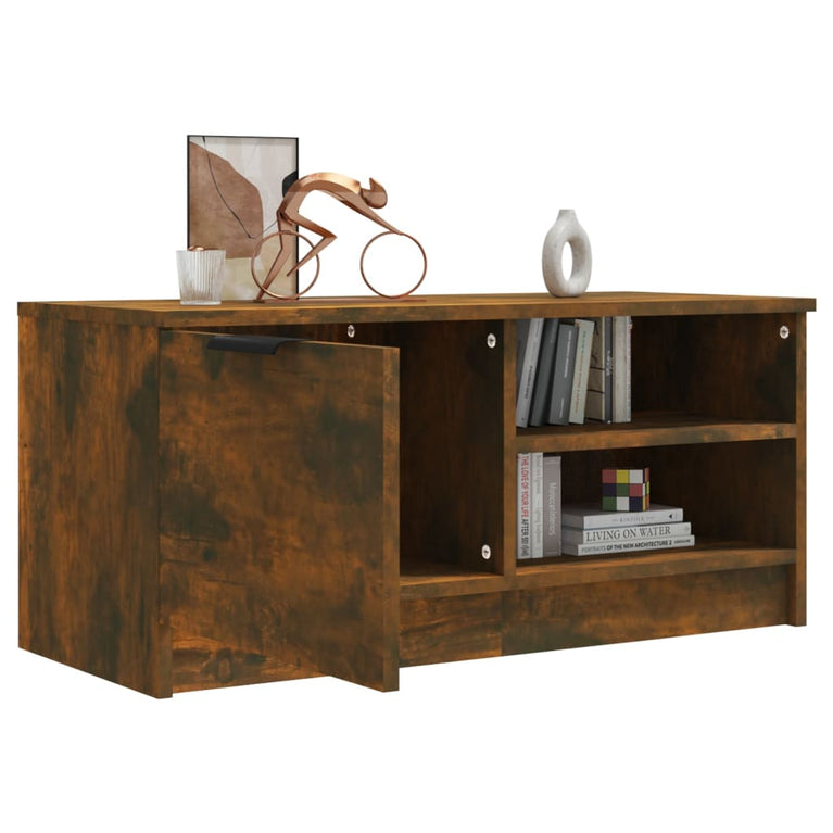 Tv-meubel 80x35x36,5 cm bewerkt hout gerookt eikenkleurig MeubelReus