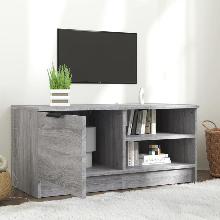 Tv-meubel 80x35x36,5 cm bewerkt hout grijs sonoma eikenkleurig MeubelReus
