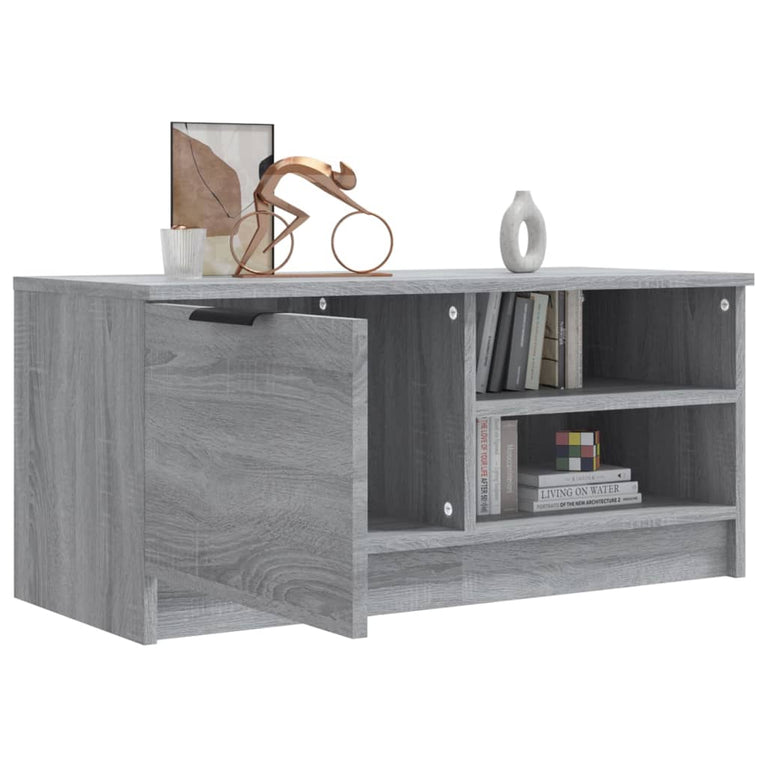 Tv-meubel 80x35x36,5 cm bewerkt hout grijs sonoma eikenkleurig MeubelReus