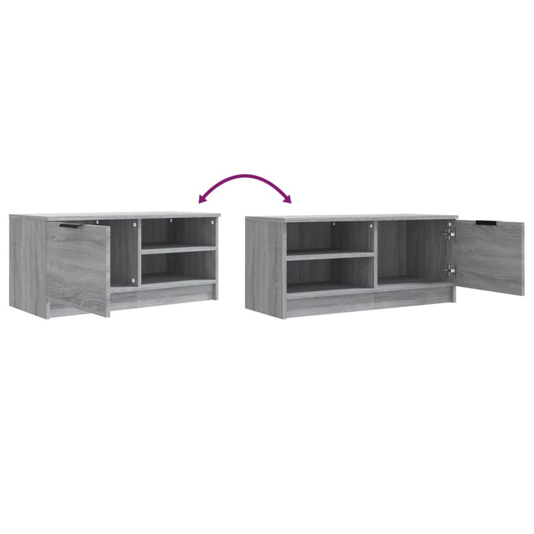 Tv-meubel 80x35x36,5 cm bewerkt hout grijs sonoma eikenkleurig MeubelReus