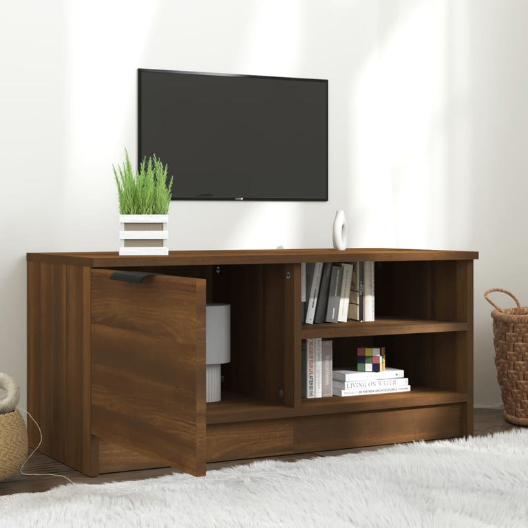 Tv-meubel 80x35x36,5 cm bewerkt hout bruineikenkleurig MeubelReus