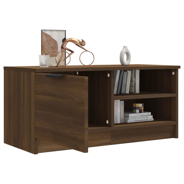 Tv-meubel 80x35x36,5 cm bewerkt hout bruineikenkleurig MeubelReus