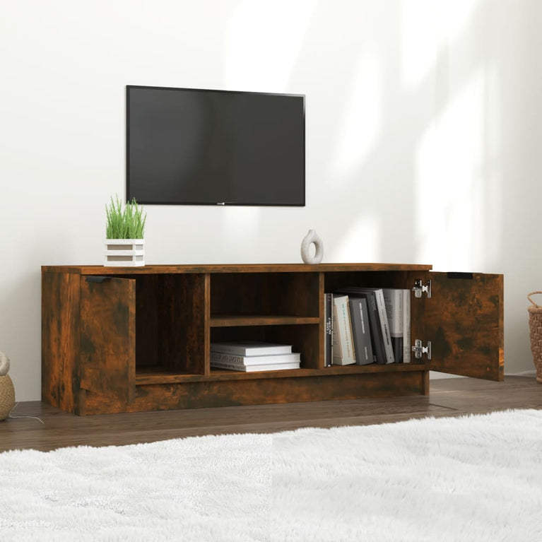 Tv-meubel 102x35x36,5 cm bewerkt hout gerookt eikenkleurig MeubelReus