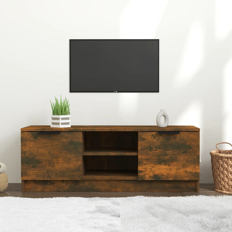 Tv-meubel 102x35x36,5 cm bewerkt hout gerookt eikenkleurig MeubelReus