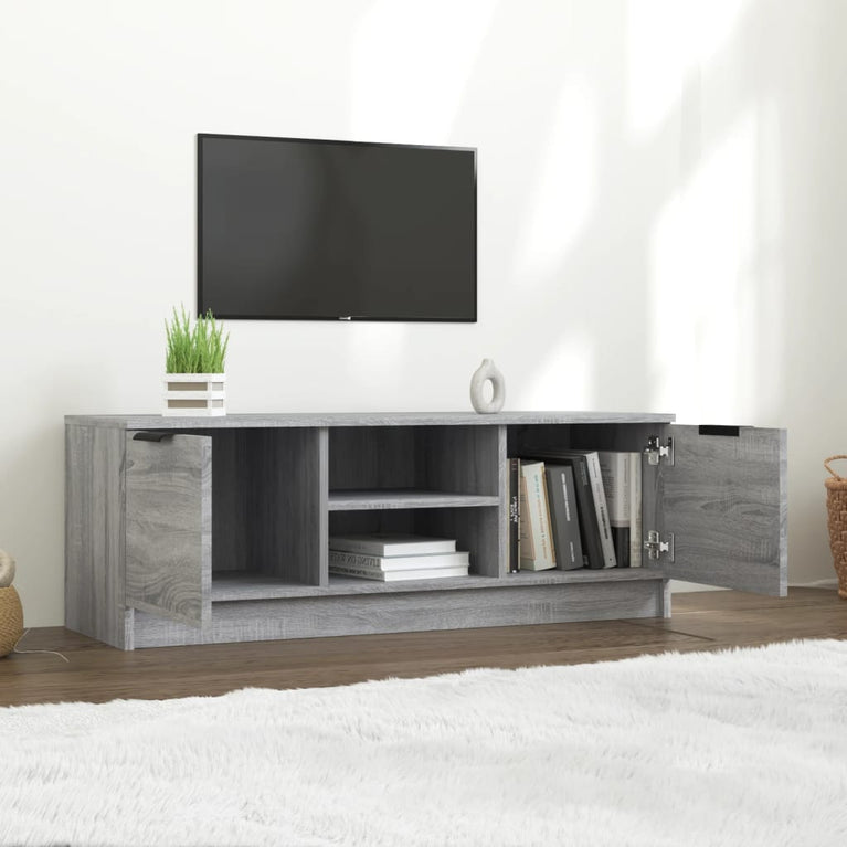Tv-meubel 102x35x36,5 cm bewerkt hout grijs sonoma eikenkleurig MeubelReus