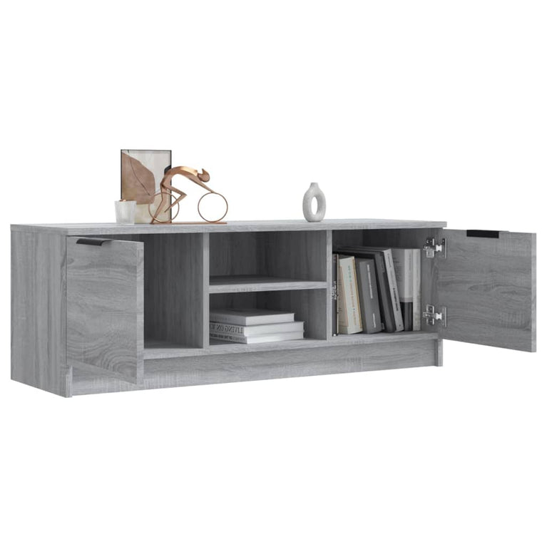 Tv-meubel 102x35x36,5 cm bewerkt hout grijs sonoma eikenkleurig MeubelReus