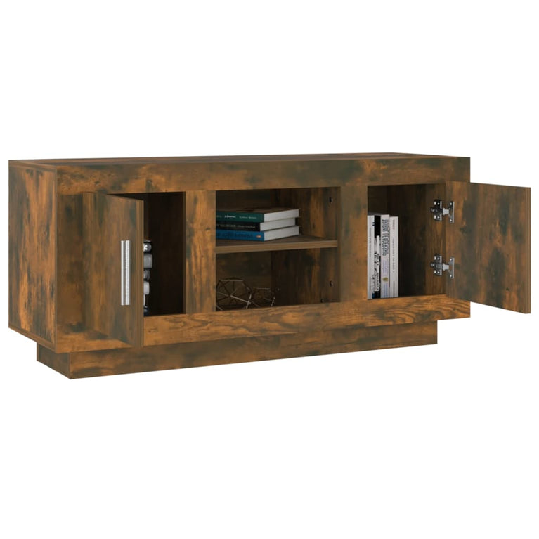 Tv-meubel 102x35x45 cm bewerkt hout gerookt eikenkleurig MeubelReus