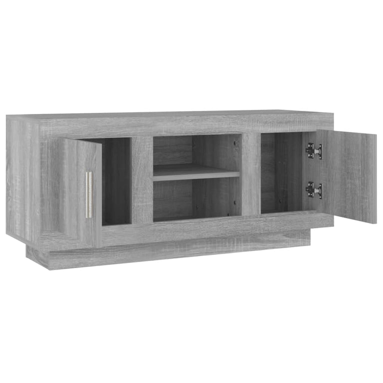 Tv-meubel 102x35x45 cm bewerkt hout grijs sonoma eikenkleurig MeubelReus