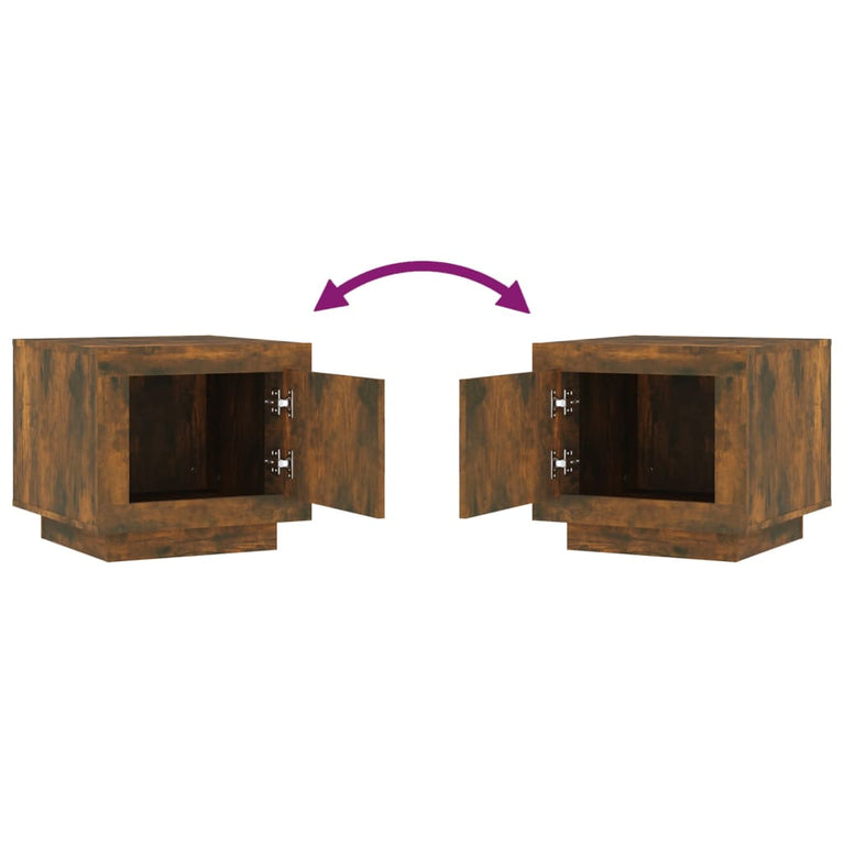 Salontafel 51x50x45 cm bewerkt hout gerookt eikenkleurig MeubelReus