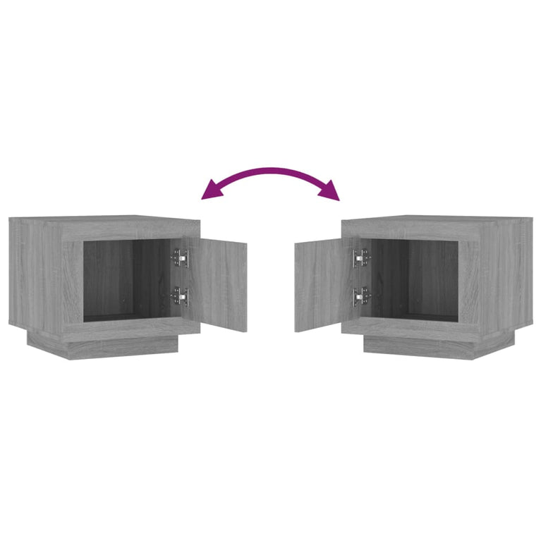 Salontafel 51x50x45 cm bewerkt hout grijs sonoma eikenkleurig MeubelReus