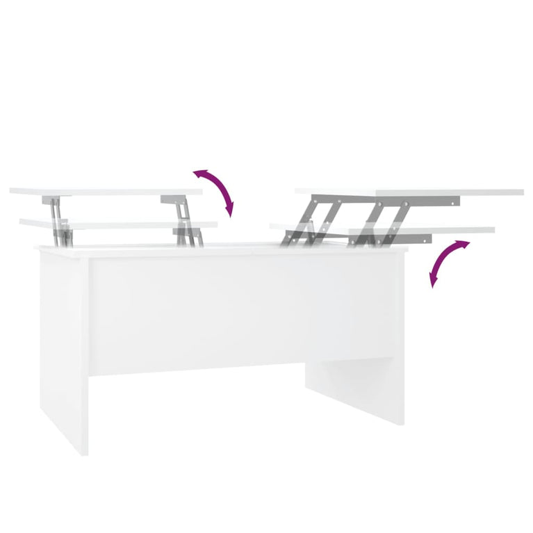 Salontafel 80x50x42,5 cm bewerkt hout wit MeubelReus