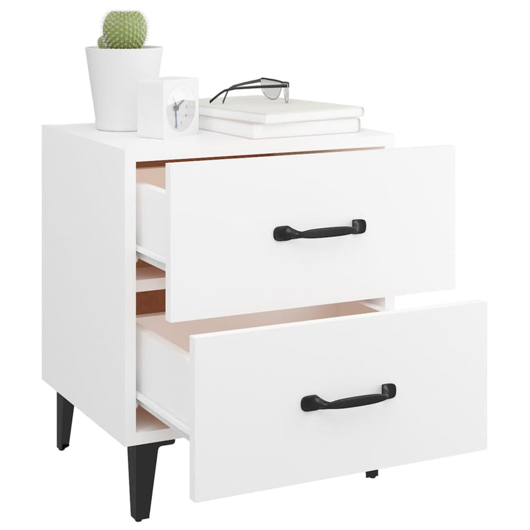 Nachtkastjes 2 st 40x35x47,5 cm wit MeubelReus