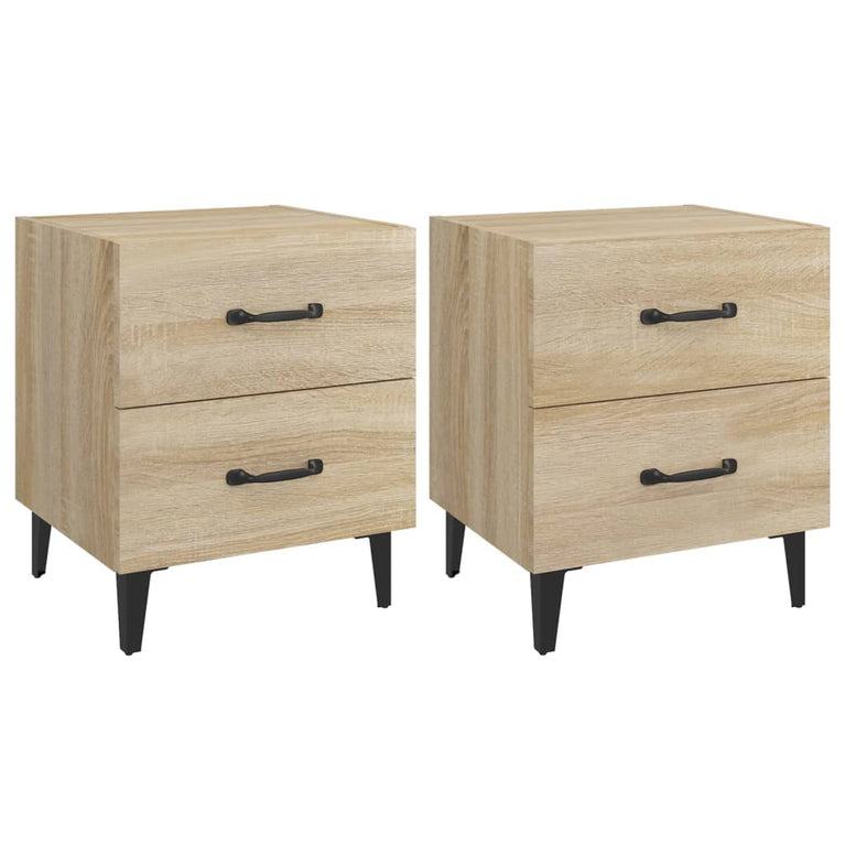 Nachtkastjes 2 st 40x35x47,5 cm sonoma eikenkleurig MeubelReus