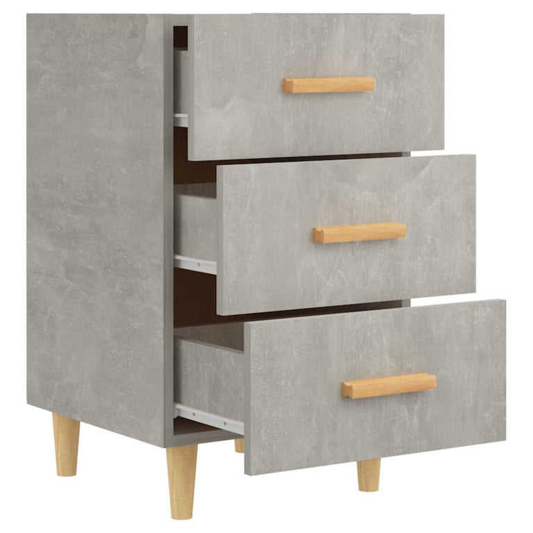 Nachtkastje 40x40x66 cm bewerkt hout betongrijs MeubelReus