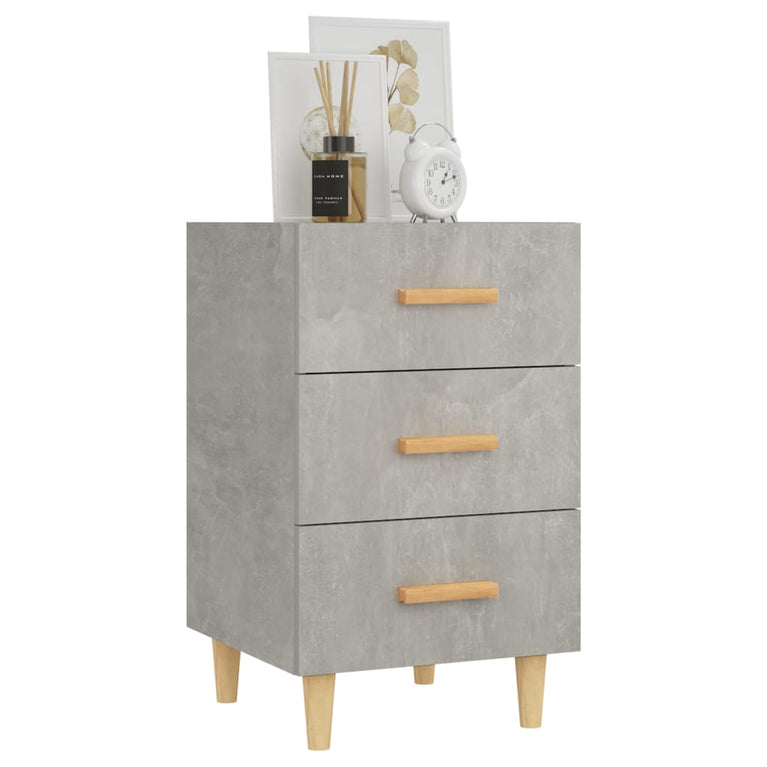 Nachtkastje 40x40x66 cm bewerkt hout betongrijs MeubelReus