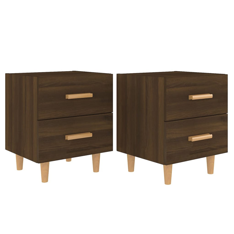 Nachtkastjes 2 st 40x35x47,5 cm bruineikenkleurig MeubelReus
