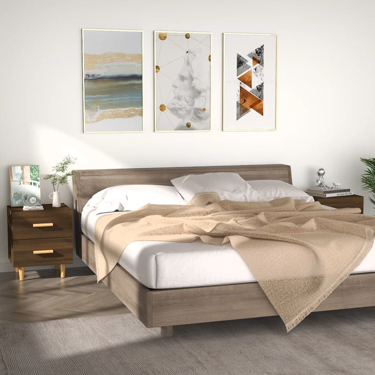 Nachtkastjes 2 st 40x35x47,5 cm bruineikenkleurig MeubelReus