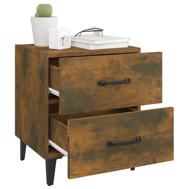 Nachtkastjes 2 st 40x35x47,5 cm gerookt eikenkleurig MeubelReus