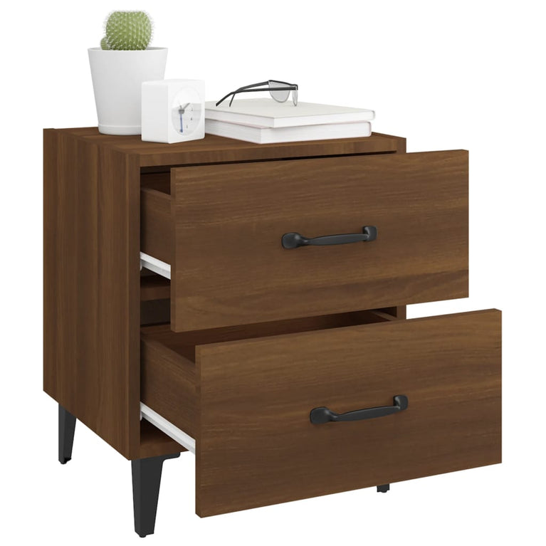 Nachtkastjes 2 st 40x35x47,5 cm bruineikenkleurig MeubelReus