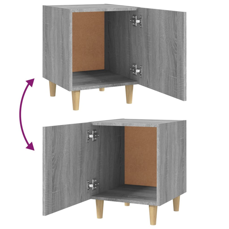 Nachtkastjes 2 st bewerkt hout grijs sonoma eikenkleurig MeubelReus