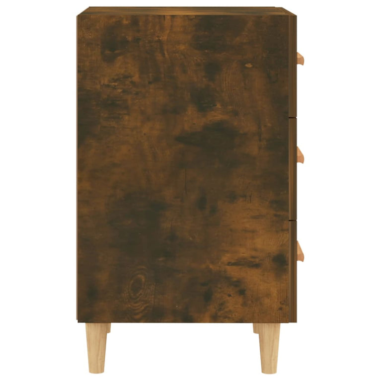 Nachtkastje 40x40x66 cm bewerkt hout gerookt eikenkleurig MeubelReus