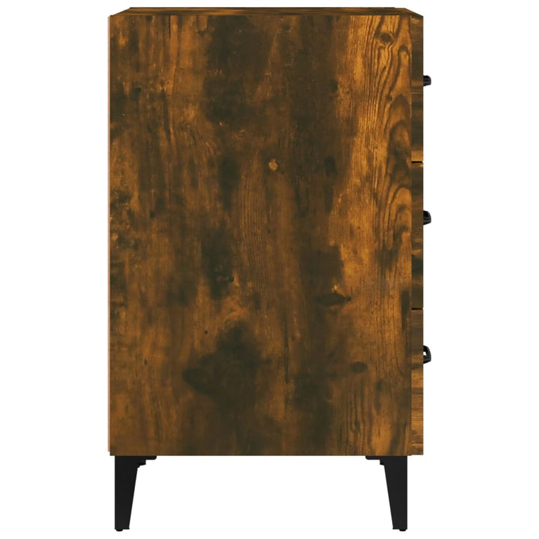 Nachtkastje 40x40x66 cm bewerkt hout gerookt eikenkleurig MeubelReus