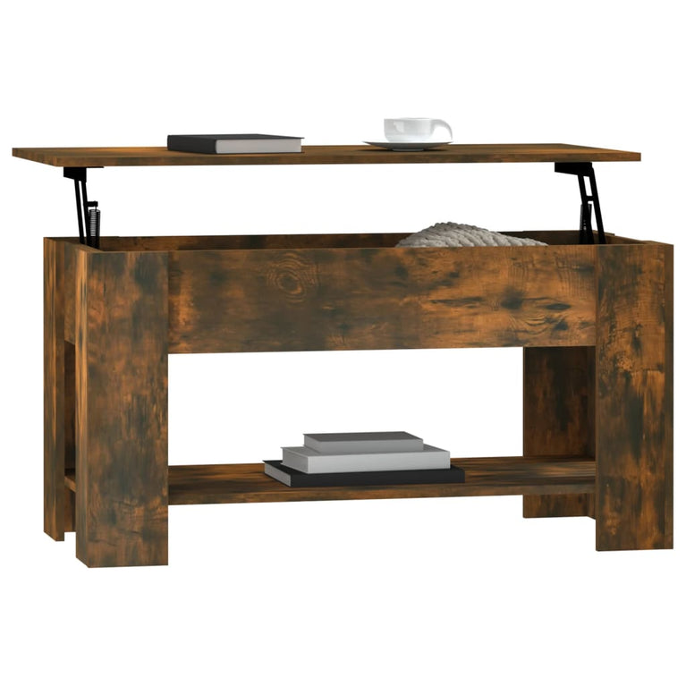 Salontafel 101x49x52 cm bewerkt hout gerookt eikenkleurig MeubelReus