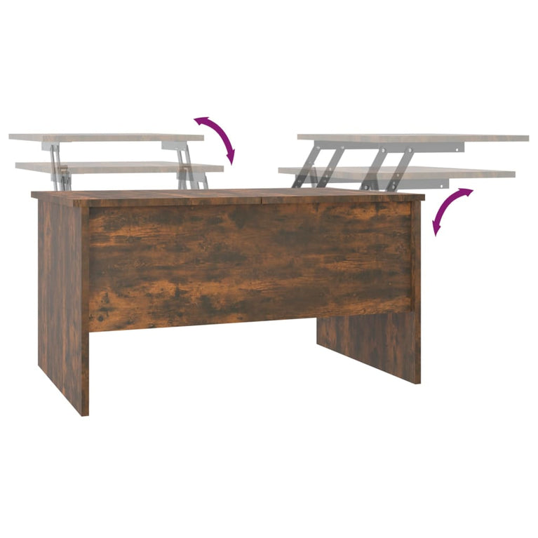 Salontafel 80x50x42,5 cm bewerkt hout gerookt eikenkleurig