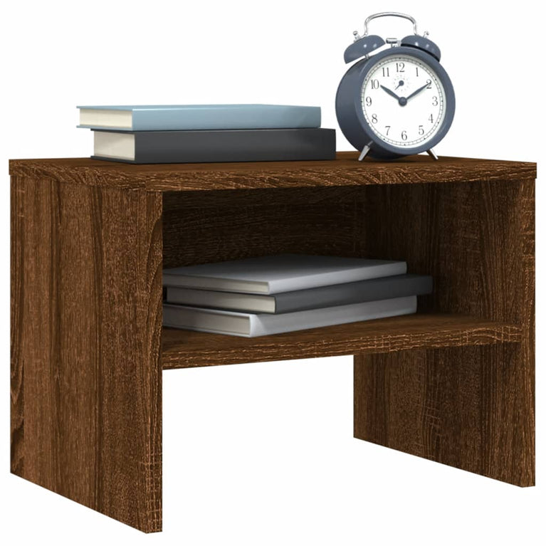 Nachtkastje 40x30x30 cm bewerkt hout bruin eikenkleur MeubelReus