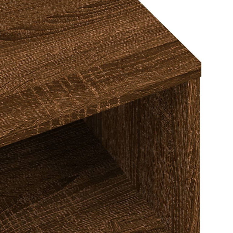 Nachtkastje 40x30x30 cm bewerkt hout bruin eikenkleur MeubelReus