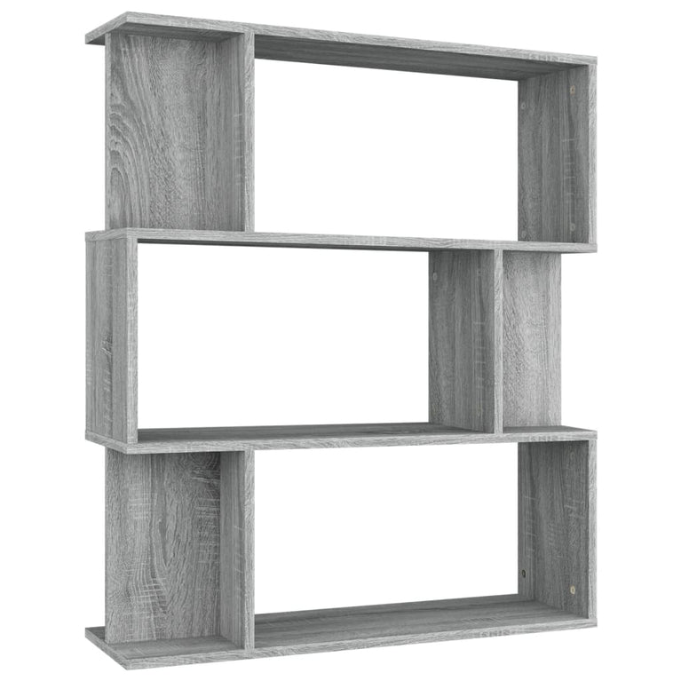 Boekenkast / kamerscherm 80x24x96 cm bewerkt hout grijs sonoma MeubelReus