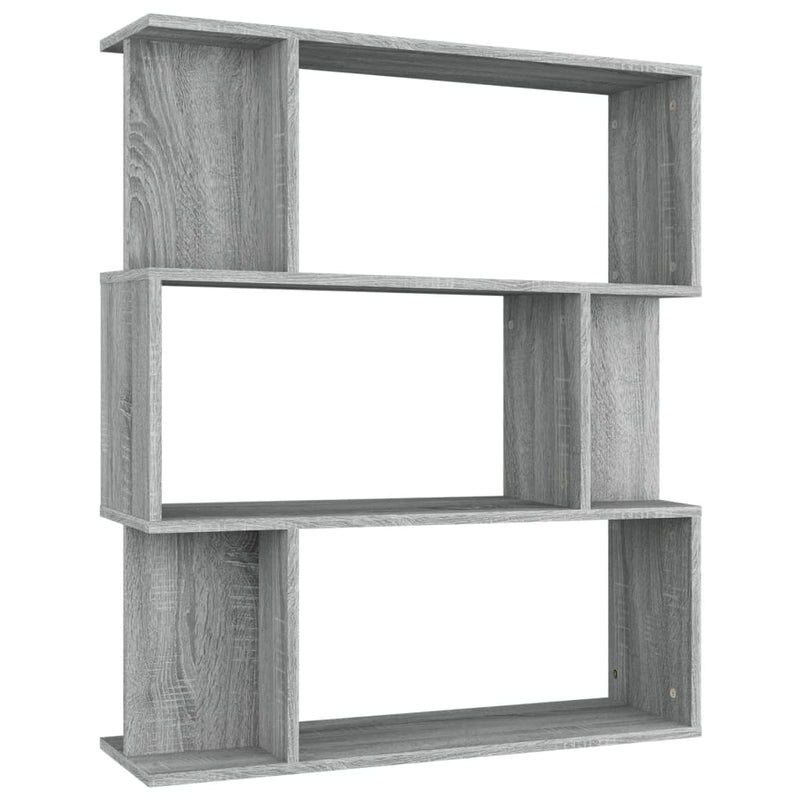 Boekenkast / kamerscherm 80x24x96 cm bewerkt hout grijs sonoma MeubelReus