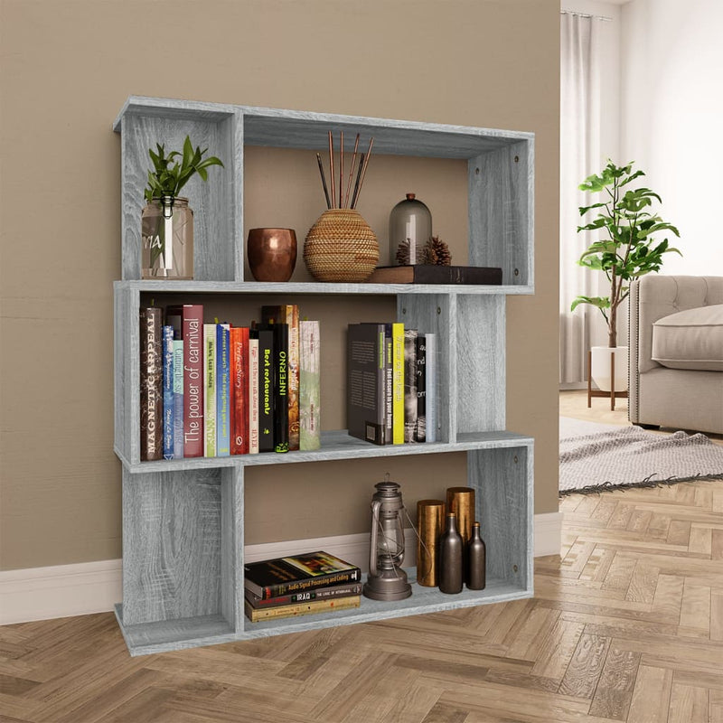 Boekenkast / kamerscherm 80x24x96 cm bewerkt hout grijs sonoma MeubelReus