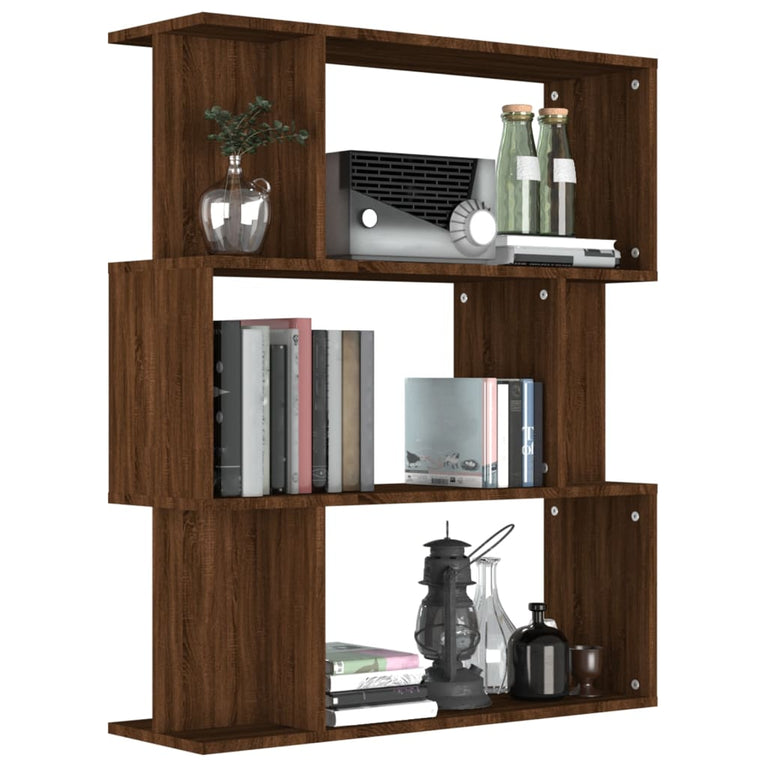 Boekenkast / kamerscherm 80x24x96 cm bewerkt hout bruineiken MeubelReus