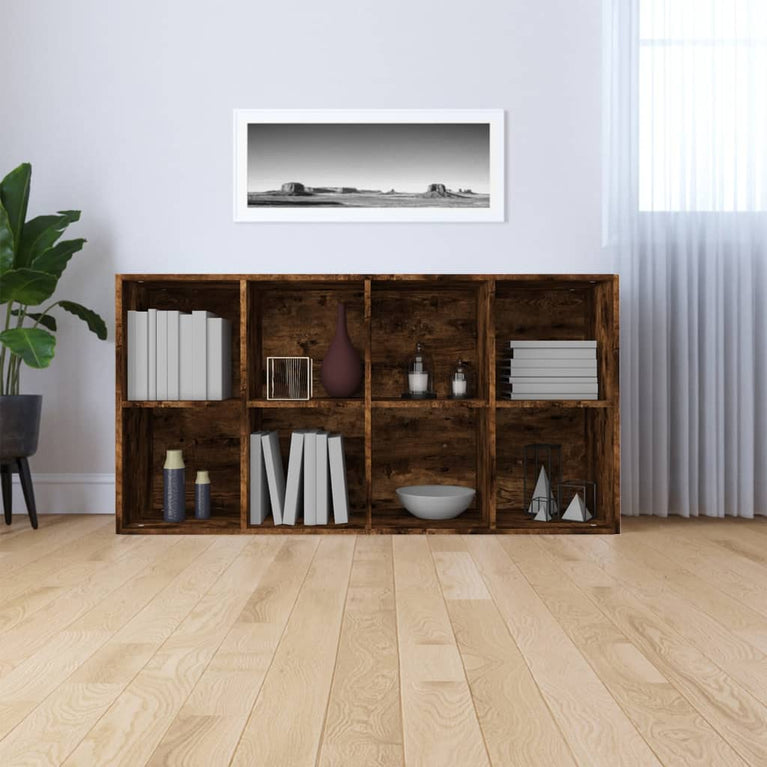 Boekenkast 66x30x130 cm bewerkt hout gerookt eikenkleurig MeubelReus