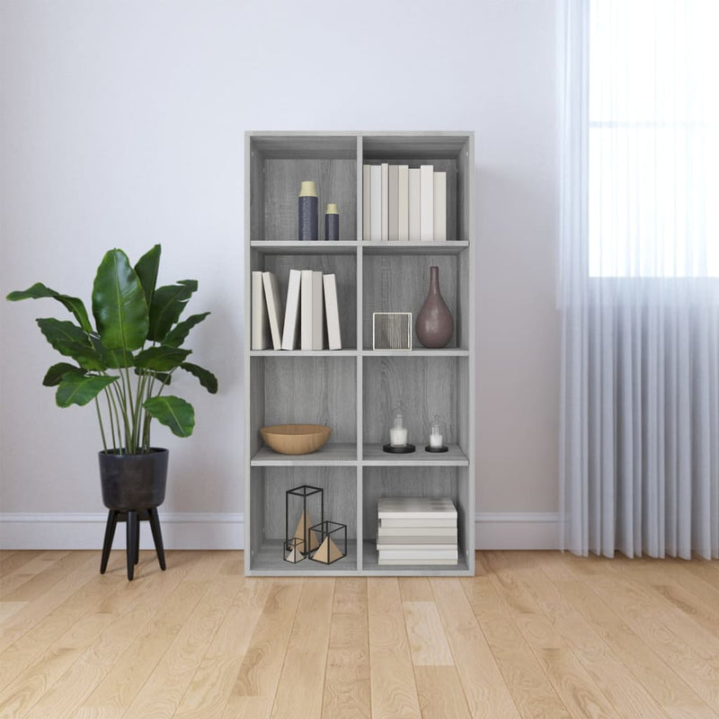 Boekenkast 66x30x130 cm bewerkt hout sonoma grijs MeubelReus