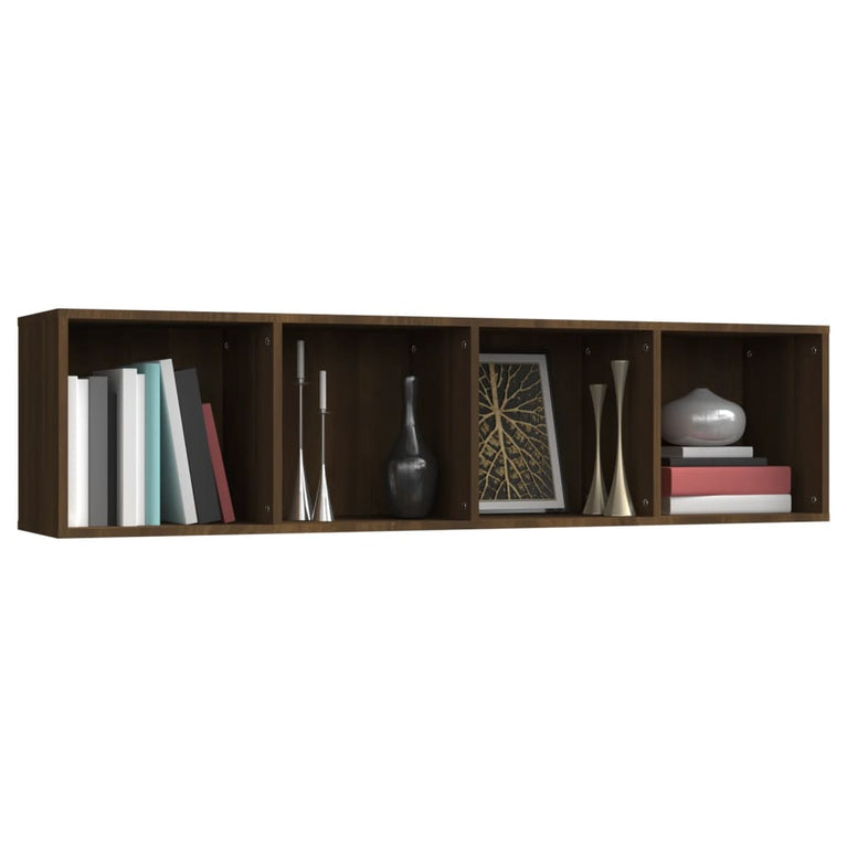 Boekenkast/tv-meubel 143x30x36 cm bewerkt hout bruineikenkleur MeubelReus