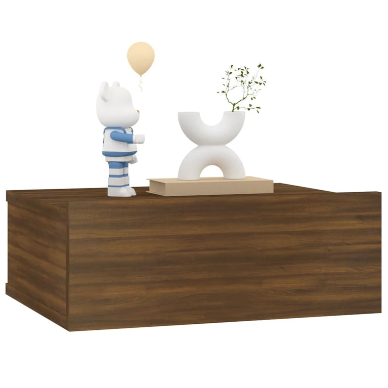 Nachtkastjes 2 st zwevend 40x30x15 cm bewerkt hout bruineiken MeubelReus