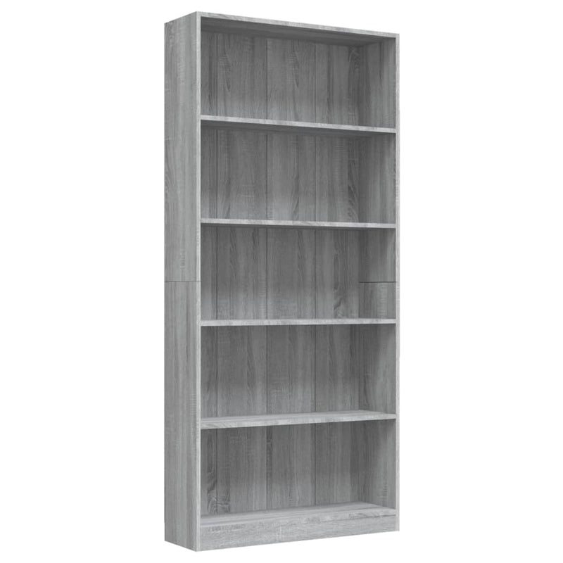 Boekenkast 80x24x175 cm bewerkt hout grijs sonoma eikenkleurig MeubelReus