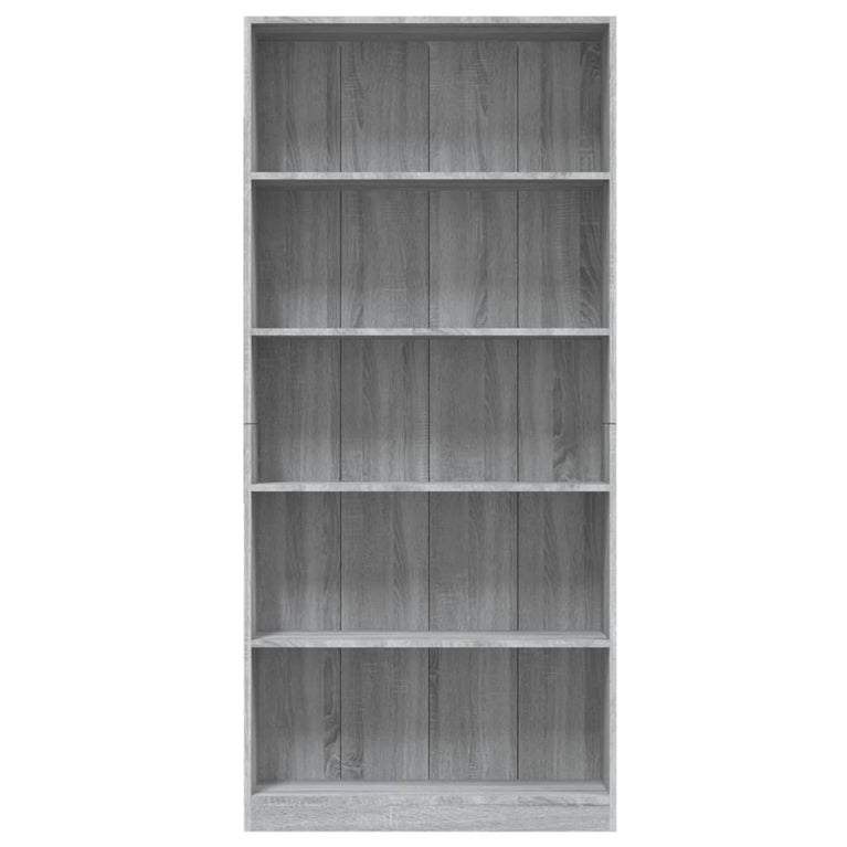 Boekenkast 80x24x175 cm bewerkt hout grijs sonoma eikenkleurig MeubelReus