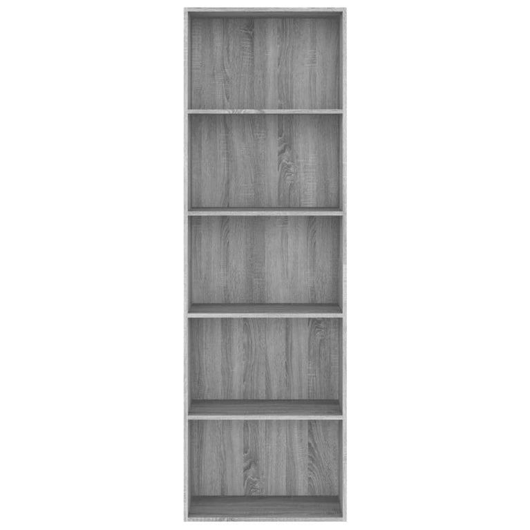 Boekenkast 60x30x189 cm bewerkt hout grijs sonoma eikenkleurig