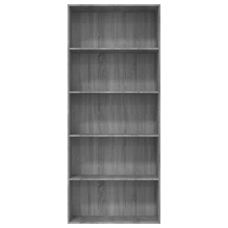 Boekenkast 80x30x189 cm bewerkt hout grijs sonoma eikenkleurig MeubelReus